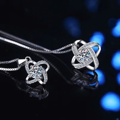 Dây Chuyền ESME ESHK033 Kim Cương Đá Moissanite Bạc 925 Xi Kim 5 lớp