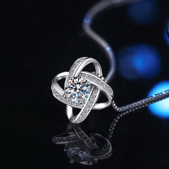 Dây Chuyền ESME ESHK033 Kim Cương Đá Moissanite Bạc 925 Xi Kim 5 lớp