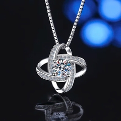 Dây Chuyền ESME ESHK033 Kim Cương Đá Moissanite Bạc 925 Xi Kim 5 lớp