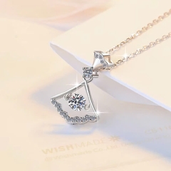 Dây Chuyền ESME ESHK032 Kim Cương Đá Moissanite Bạc 925 Xi Kim 5 lớp
