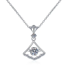 Dây Chuyền ESME ESHK032 Kim Cương Đá Moissanite Bạc 925 Xi Kim 5 lớp