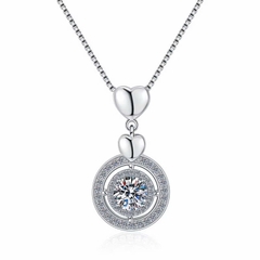 Dây Chuyền ESME ESHK028 Kim Cương Đá Moissanite Bạc 925 Xi Kim 5 lớp