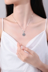 Dây Chuyền ESME ESHK028 Kim Cương Đá Moissanite Bạc 925 Xi Kim 5 lớp