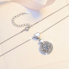 Dây Chuyền ESME ESHK028 Kim Cương Đá Moissanite Bạc 925 Xi Kim 5 lớp