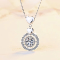 Dây Chuyền ESME ESHK028 Kim Cương Đá Moissanite Bạc 925 Xi Kim 5 lớp