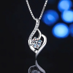 Dây Chuyền ESME ESHK029 Kim Cương Đá Moissanite Bạc 925 Xi Kim 5 lớp