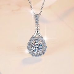 Dây Chuyền ESME ESHK026 Kim Cương Đá Moissanite Bạc 925 Xi Kim 5 lớp