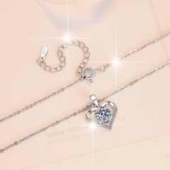 Dây Chuyền ESME ESHK024 Kim Cương Đá Moissanite Bạc 925 Xi Kim 5 lớp