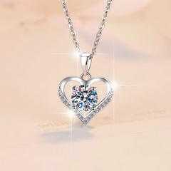 Dây Chuyền ESME ESHK024 Kim Cương Đá Moissanite Bạc 925 Xi Kim 5 lớp