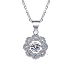 Dây Chuyền ESME ESHK017 Kim Cương Đá Moissanite Bạc 925 Xi Kim 5 lớp
