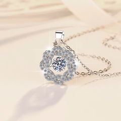 Dây Chuyền ESME ESHK017 Kim Cương Đá Moissanite Bạc 925 Xi Kim 5 lớp