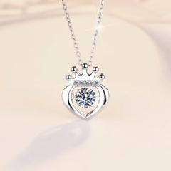 Dây Chuyền ESME ESHK021 Kim Cương Đá Moissanite Bạc 925 Xi Kim 5 lớp