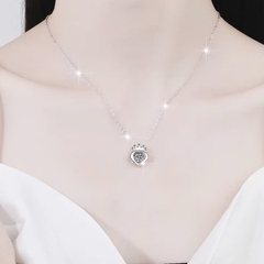 Dây Chuyền ESME ESHK021 Kim Cương Đá Moissanite Bạc 925 Xi Kim 5 lớp