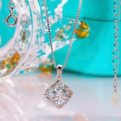 Dây Chuyền ESME ESHK016 Kim Cương Đá Moissanite Bạc 925 Xi Kim 5 lớp