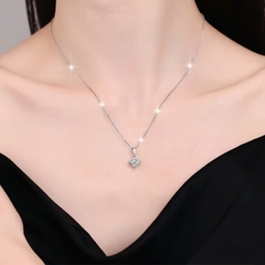 Dây Chuyền ESME ESHK018 Kim Cương Đá Moissanite Bạc 925 Xi Kim 5 lớp