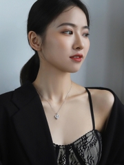 Dây Chuyền ESME ESHK014 Kim Cương Đá Moissanite Bạc 925 Xi Kim 5 lớp