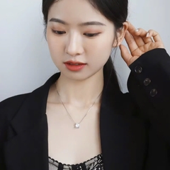 Dây Chuyền ESME ESJZ002 Kim Cương Đá Moissanite Bạc 925 Xi Kim 5 lớp