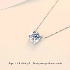 Dây Chuyền ESME ESJZ002 Kim Cương Đá Moissanite Bạc 925 Xi Kim 5 lớp