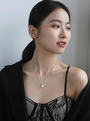 Dây Chuyền ESME ESHK004  Kim Cương Đá Moissanite Bạc 925 Xi Kim 5 lớp