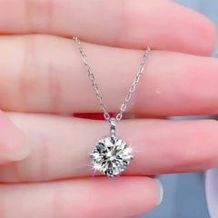 Dây Chuyền ESME ESHK006 Kim Cương Đá Moissanite Bạc 925 Xi Kim 5 lớp