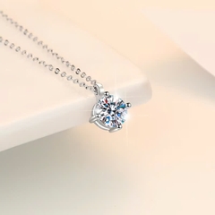 Dây Chuyền ESME ESHK006 Kim Cương Đá Moissanite Bạc 925 Xi Kim 5 lớp