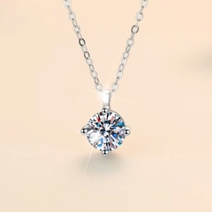 Dây Chuyền ESME ESHK006 Kim Cương Đá Moissanite Bạc 925 Xi Kim 5 lớp