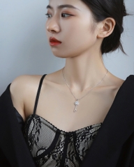 Dây Chuyền ESME ESHK008 Kim Cương Đá Moissanite Bạc 925 Xi Kim 5 lớp