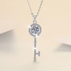 Dây Chuyền ESME ESHK008 Kim Cương Đá Moissanite Bạc 925 Xi Kim 5 lớp