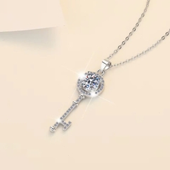 Dây Chuyền ESME ESHK008 Kim Cương Đá Moissanite Bạc 925 Xi Kim 5 lớp