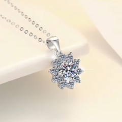Dây Chuyền ESME ESHK007 Kim Cương Đá Moissanite Bạc 925 Xi Kim 5 lớp