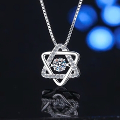 Dây Chuyền ESME ESHK025 Kim Cương Đá Moissanite Bạc 925 Xi Kim 5 lớp