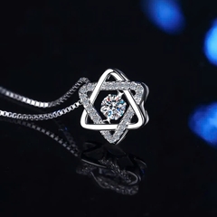 Dây Chuyền ESME ESHK025 Kim Cương Đá Moissanite Bạc 925 Xi Kim 5 lớp
