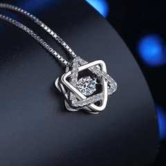 Dây Chuyền ESME ESHK025 Kim Cương Đá Moissanite Bạc 925 Xi Kim 5 lớp