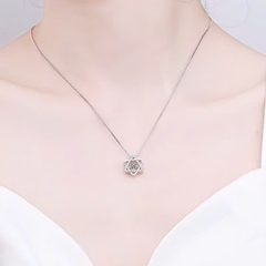 Dây Chuyền ESME ESHK025 Kim Cương Đá Moissanite Bạc 925 Xi Kim 5 lớp