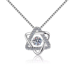 Dây Chuyền ESME ESHK025 Kim Cương Đá Moissanite Bạc 925 Xi Kim 5 lớp