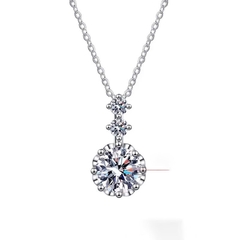 Dây Chuyền ESME ESHK009 Kim Cương Đá Moissanite Bạc 925 Xi Kim 5 lớp