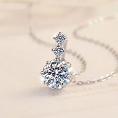 Dây Chuyền ESME ESHK009 Kim Cương Đá Moissanite Bạc 925 Xi Kim 5 lớp
