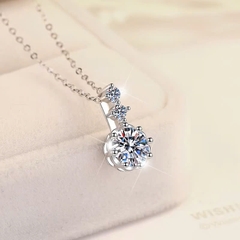 Dây Chuyền ESME ESHK009 Kim Cương Đá Moissanite Bạc 925 Xi Kim 5 lớp