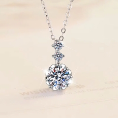 Dây Chuyền ESME ESHK009 Kim Cương Đá Moissanite Bạc 925 Xi Kim 5 lớp