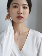 Dây Chuyền ESME ESHK010 Kim Cương Đá Moissanite Bạc 925 Xi Kim 5 lớp