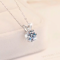 Dây Chuyền ESME ESHK010 Kim Cương Đá Moissanite Bạc 925 Xi Kim 5 lớp