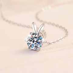 Dây Chuyền ESME ESHK010 Kim Cương Đá Moissanite Bạc 925 Xi Kim 5 lớp