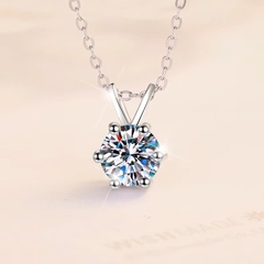 Dây Chuyền ESME ESHK010 Kim Cương Đá Moissanite Bạc 925 Xi Kim 5 lớp