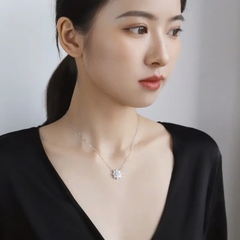 Dây Chuyền ESME ESHK001 Kim Cương Đá Moissanite Bạc 925 Xi Kim 5 lớp