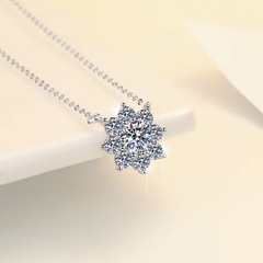 Dây Chuyền ESME ESHK001 Kim Cương Đá Moissanite Bạc 925 Xi Kim 5 lớp