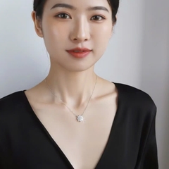 Dây Chuyền ESME ESHK001 Kim Cương Đá Moissanite Bạc 925 Xi Kim 5 lớp