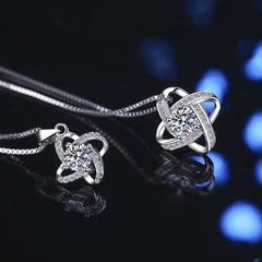 Dây Chuyền ESME ESHK031 Kim Cương Đá Moissanite Bạc 925 Xi Kim 5 lớp