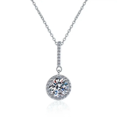 Dây Chuyền ESME ESHK003 Kim Cương Đá Moissanite Bạc 925 Xi Kim 5 lớp