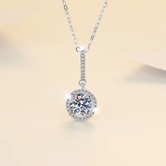 Dây Chuyền ESME ESHK003 Kim Cương Đá Moissanite Bạc 925 Xi Kim 5 lớp