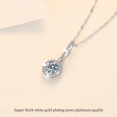 Dây Chuyền ESME ESHK003 Kim Cương Đá Moissanite Bạc 925 Xi Kim 5 lớp